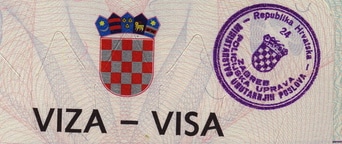 Croatian visa stamp