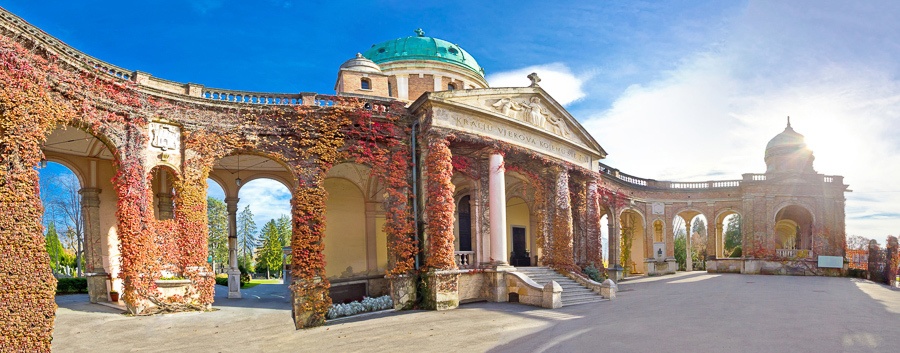 Mirogoj cemetery monumental arcades panorama