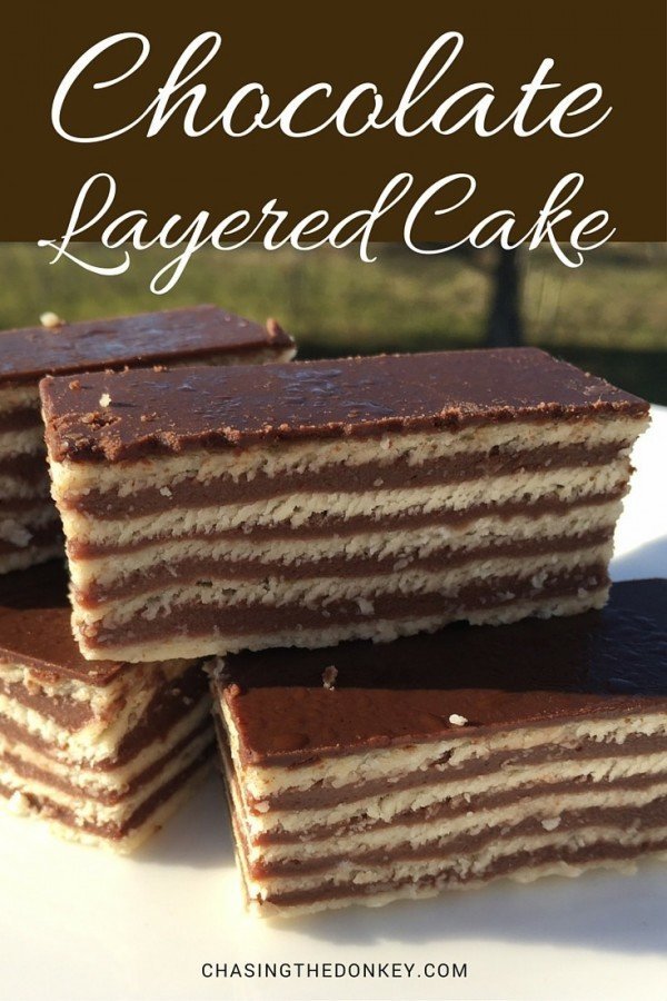 Croatian Recipes | Madarica Slice Recipe | Layered Chocolate Cake |Chasing the Donkey Cooking Blog
