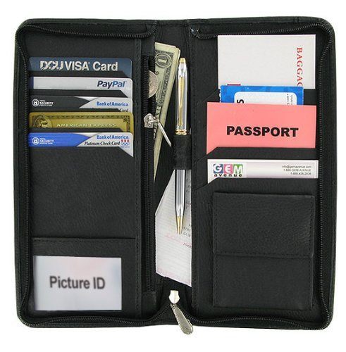 Ref 670 Go Travel Leather RFID Blocking Travel Wallet Reduces Identity Theft 