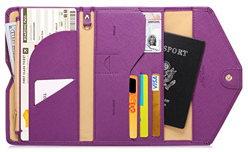 Ver.4 Tri-fold Document Organizer Holder Zoppen Multi-purpose Rfid Blocking Travel Passport Wallet 