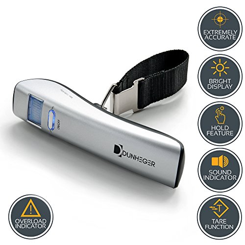 Measures Luggage Weight Precisely Tare Function for Resetting Device Included Digital Luggage Scale with Measuring Tape 