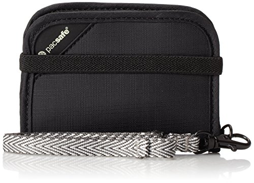 Wrist Strap Passport RFID Wallets for Women Picture Window Black Receipts Zippered Pocket and Theft Protection. The RFID Wallet Includes Organizer Pockets for Credit Cards Cash Pen Holder 