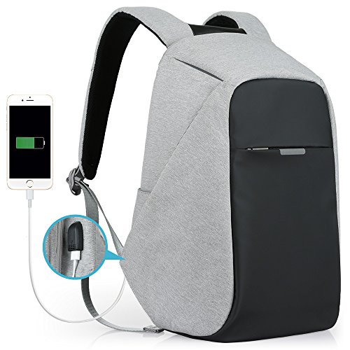 USB Port Mens Anti-theft 15.6" Laptop Backpack Double Layer Business School Bag