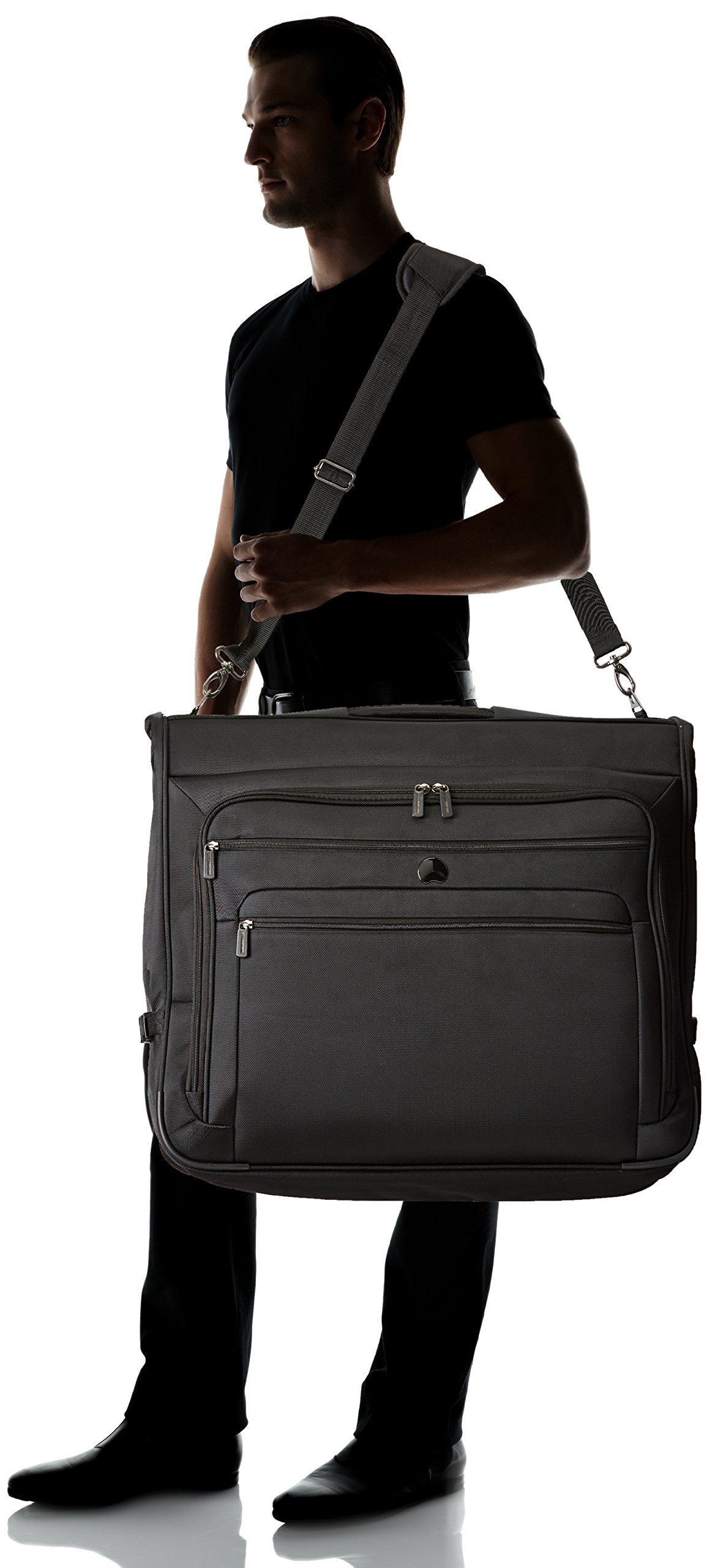 Black 40 Travel Garment Bag Foldable Suit Covers Carrier Bag Attach On Suitcase Handle
