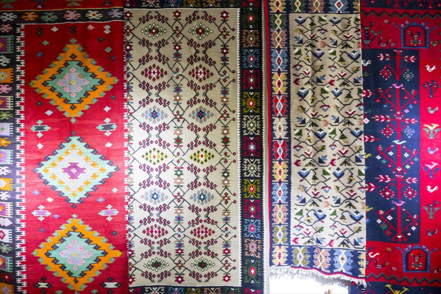 Bulgarian Souvenir - Traditional colorful carpets from Chiprovtsi region in Bulgaria