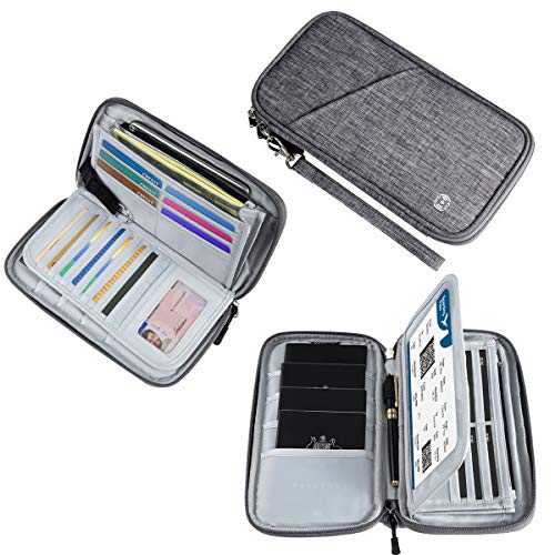 Document Organizer Family Tavel Wallet with RFID Protection Passport Holder 