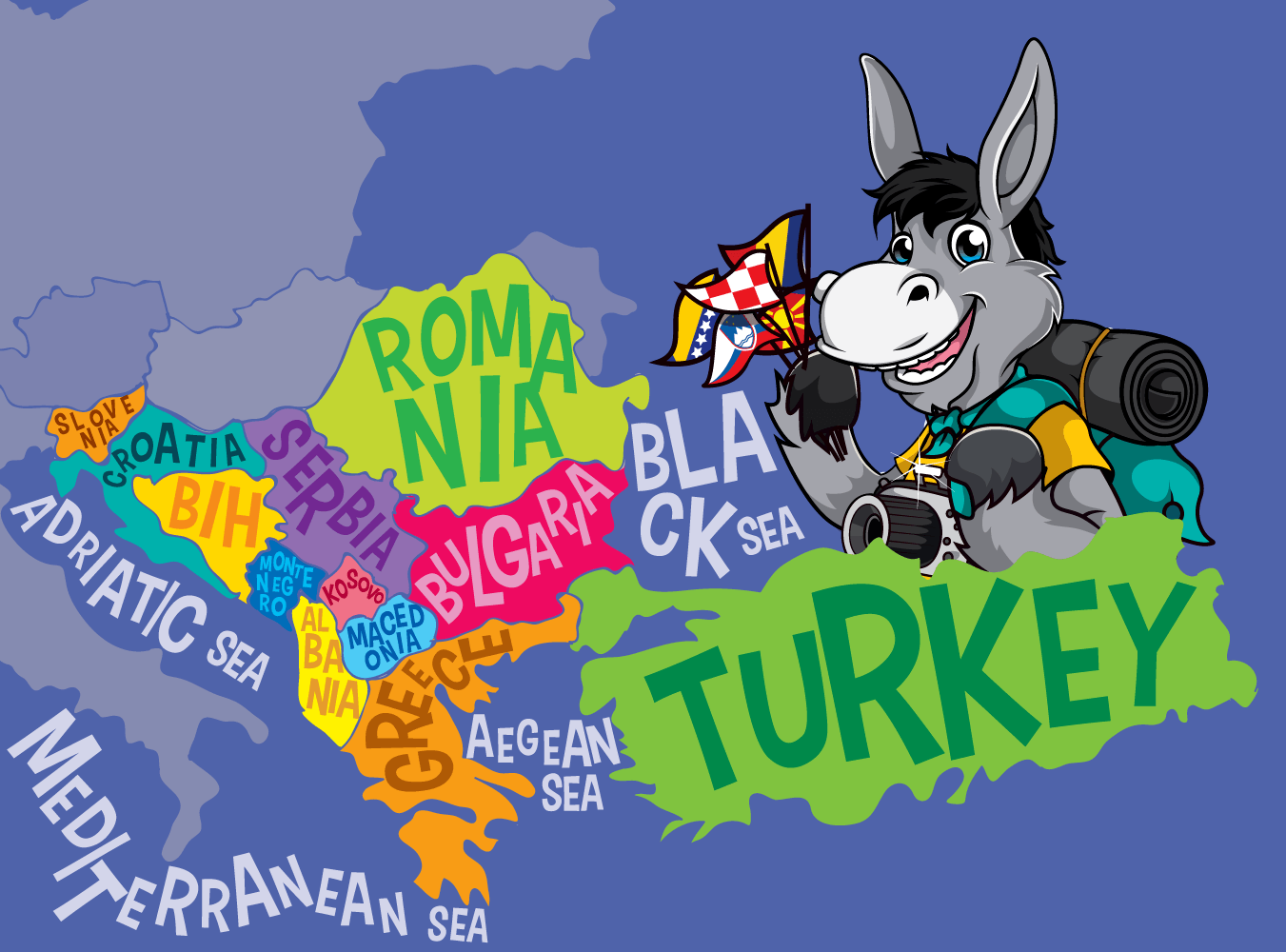 Balkans Map Of The Balkans_Purple Light