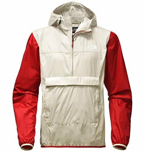 white lightweight rain jacket