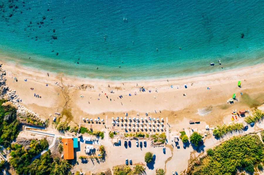 Best Beaches In The Mediterranean - Coral Bay Beach Aerial View. Famous Cyprus