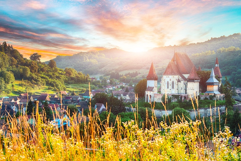 Beautiful medieval architecture of Biertan fortified Saxon Chruch Romania