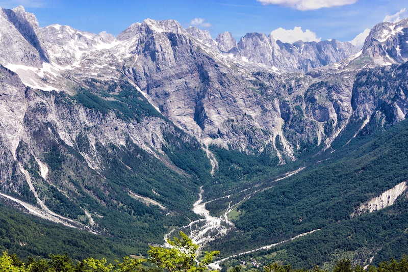 Albania in Winter - Peaks of Albanian Alps in Valbona Valley National Park