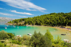 Sandy beaches in Croatia - Picturesque landscape of sandy Lovrecina beach on Brac