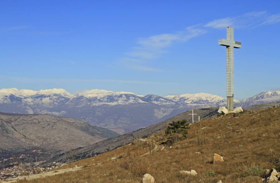 What to do in Bosnia-Herzegovina - Huge cross on Hum Mountain in Mostar