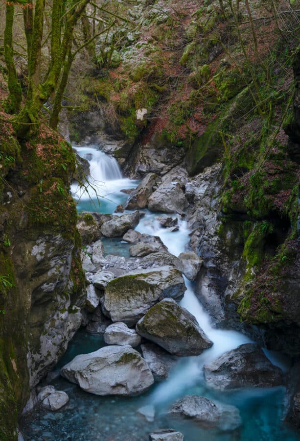 Things to do in the Soca Valley River, Slovenia - Waterfall at Tolmin gorge Soca River Valley_