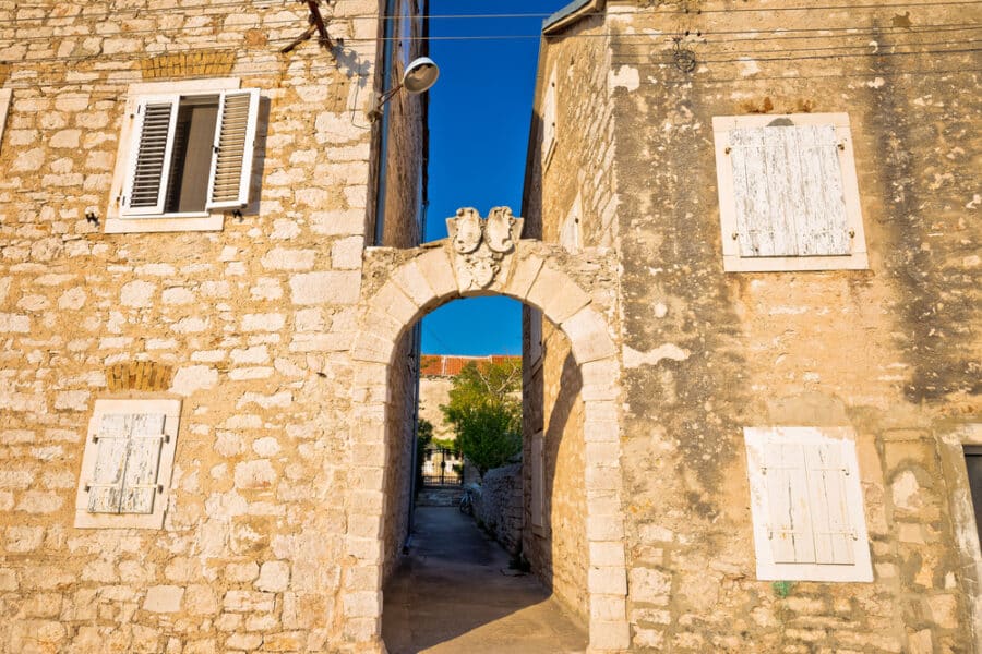Mediterranean village of Zlarin stone architecture