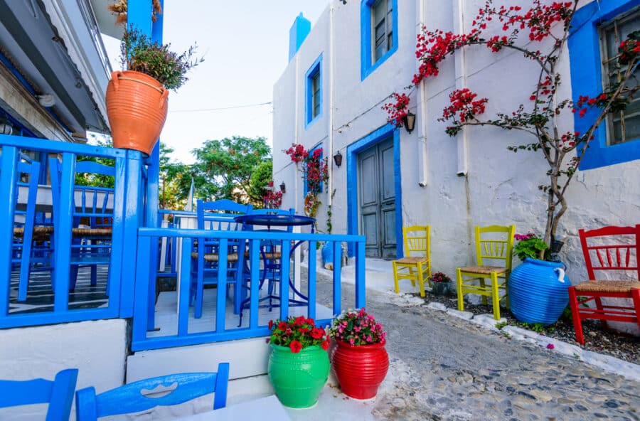Things to do on Kos Island - Beautiful street with flowers in the old town of Kos