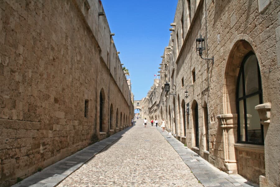 Most beautiful cities in Greece - Greece. Rhodos island. Old Rhodos town. Street of the Knights