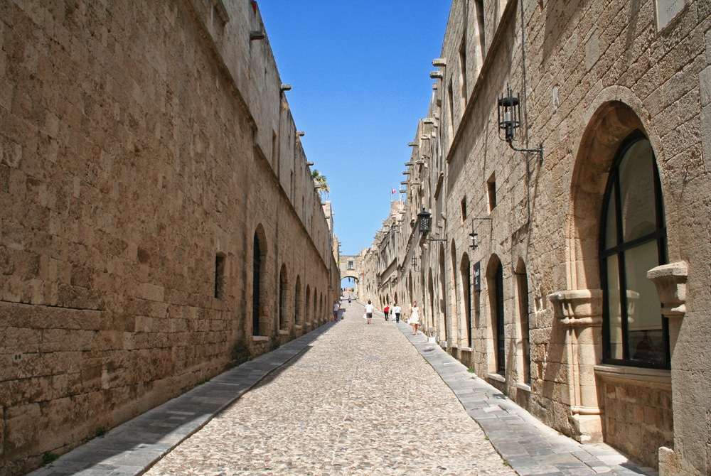 Most beautiful cities in Greece - Greece. Rhodos island. Old Rhodos town. Street of the Knights