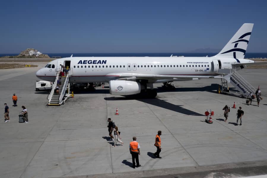 Aegean Airlines Airbus A320 at Santorini International Airport