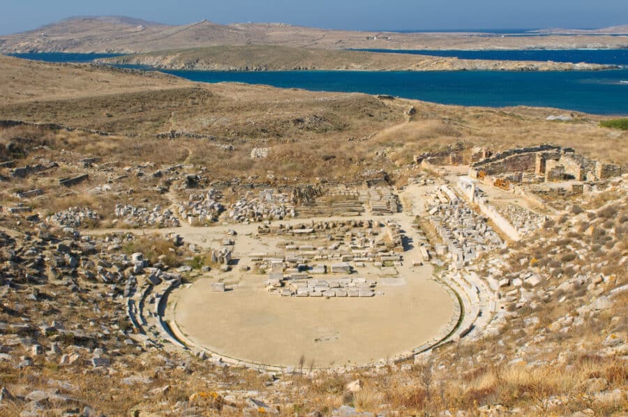 Archaeological Sites In Greece - Ancient amphitheater, Delos island, Greece