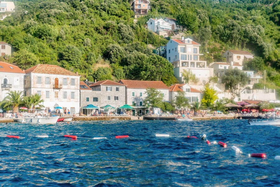 Tiny fishing village of Rose in the bay of Herceg Nov Montenegro