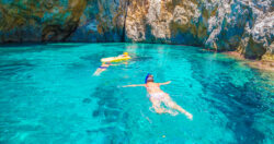 Snorkling Greece - The blue lagoon of Palaiokastritsa, Corfu island, Greece