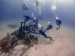 Scuba diving Greece - The wreck of a Beaufighter aircraft from World War II Naxos