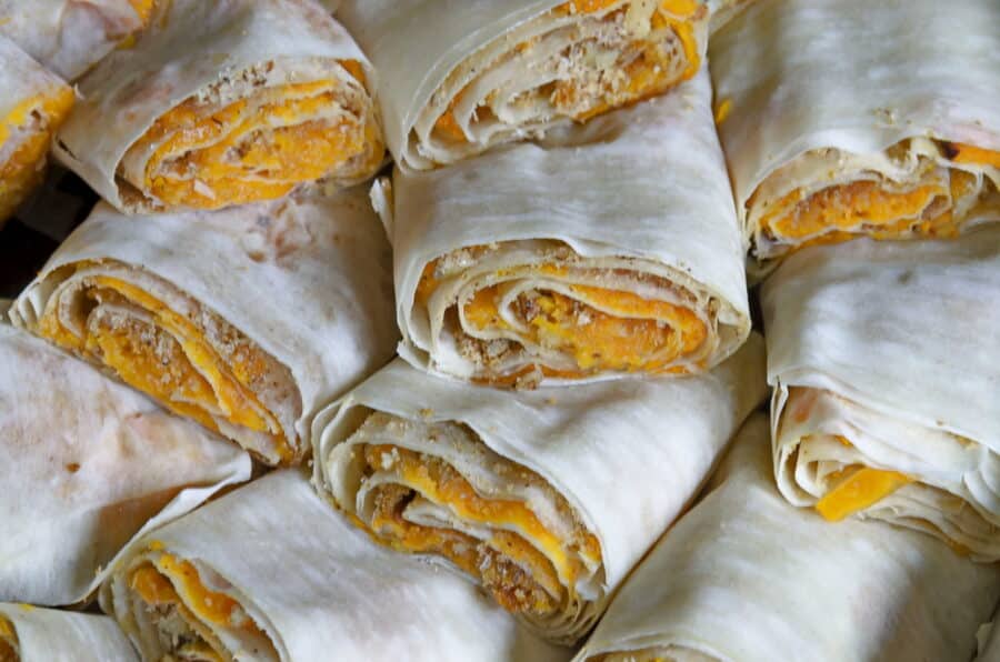 Traditional bulgarian pumpkin pastry tikvenik uncooked