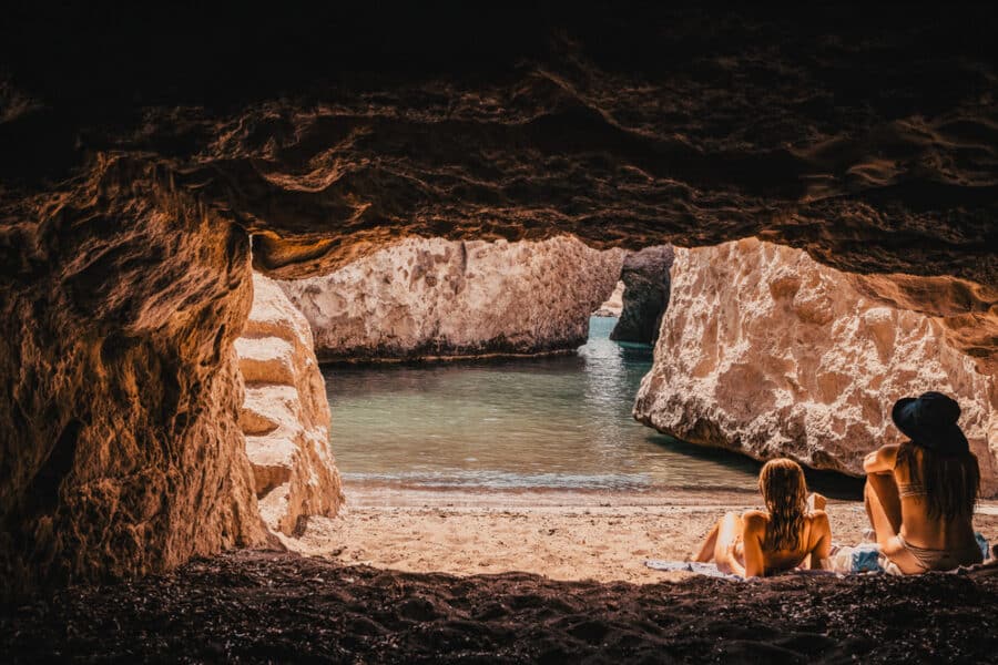 Best Beaches In Milos - Cave of Papafragas Milos, Cyclades Greece