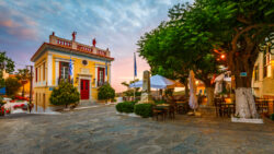 Things to do in Kea - Square in Ioulida village on Kea island in Greece.