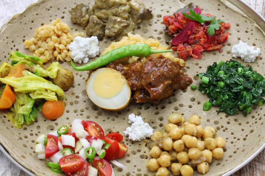 Homemade Ethiopian cuisine