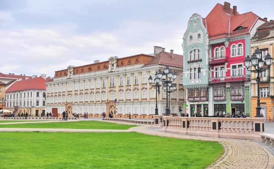 Main square of Timisoara old town, Romania
