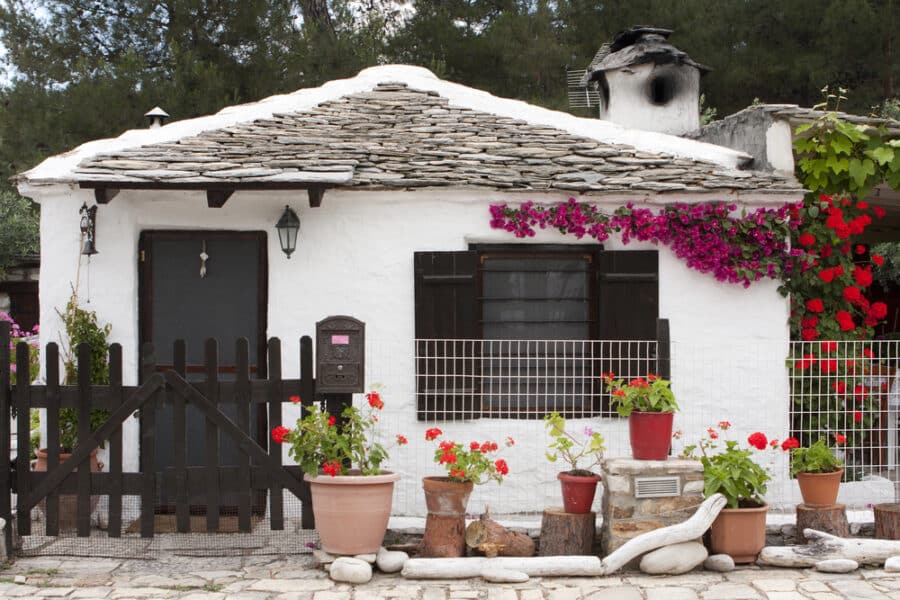 Small traditional greek house, in Thassos Island, Aliki Beach