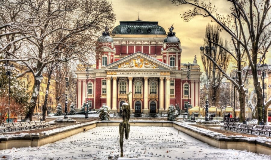 Winter in Bulgaria - Ivan Vazov National Theatre in Sofia