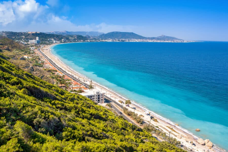 Best Beaches In Rhodes - Ixia coast on the Rhodes island, Greece