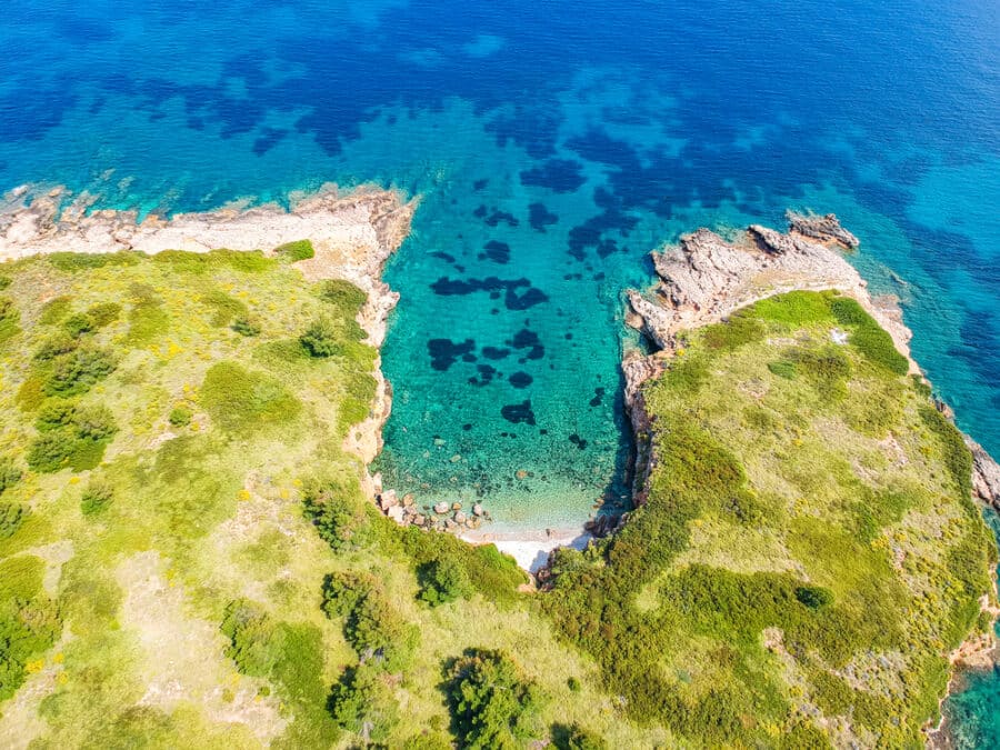 Majestic beach of Kokkinokastro in Alonnisos island, Greece