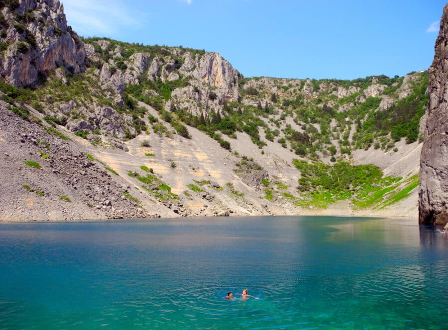 Swimming in the Blue Lake in Croatia