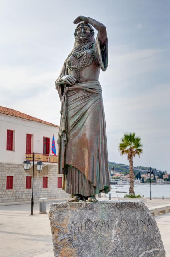 The statue of Laskarina Bouboulina heroine of the Greek war - Spetses Island