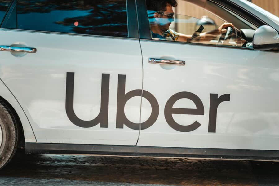 Is there Uber in Turkey - Istanbul, Turkey. Uber car with driver. Close-up, side view. The concept of a popular and modern urban transport.