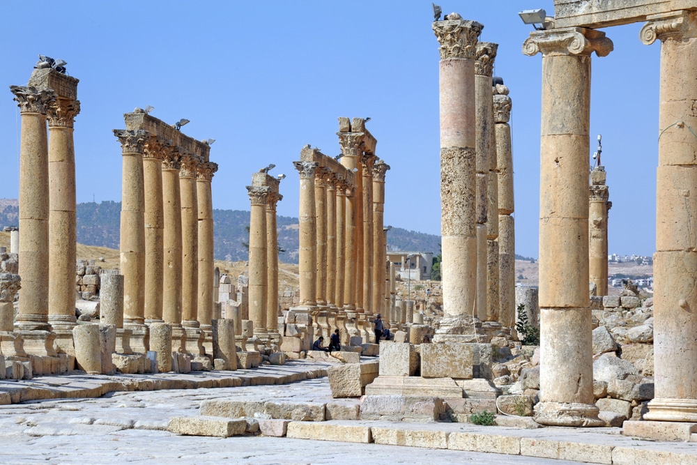 Ancient columns in the city of Ephesus, Izmir Turkey
