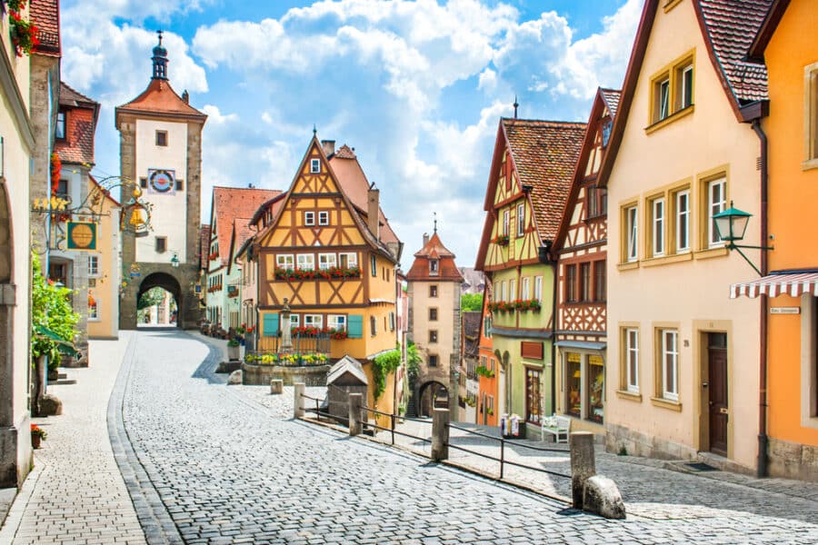 Medieval town of Rothenburg ob der Tauber, Franconia, Bavaria
