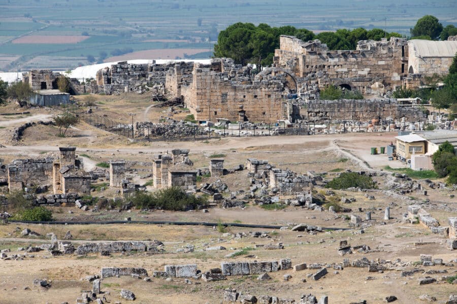 Pamukkale. Turkey. Ruins of Hierapolis, ancient city
