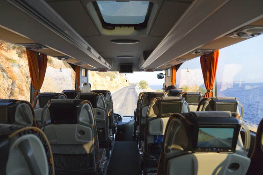 Turkey Bus Travel - Inside the bus in Turkey