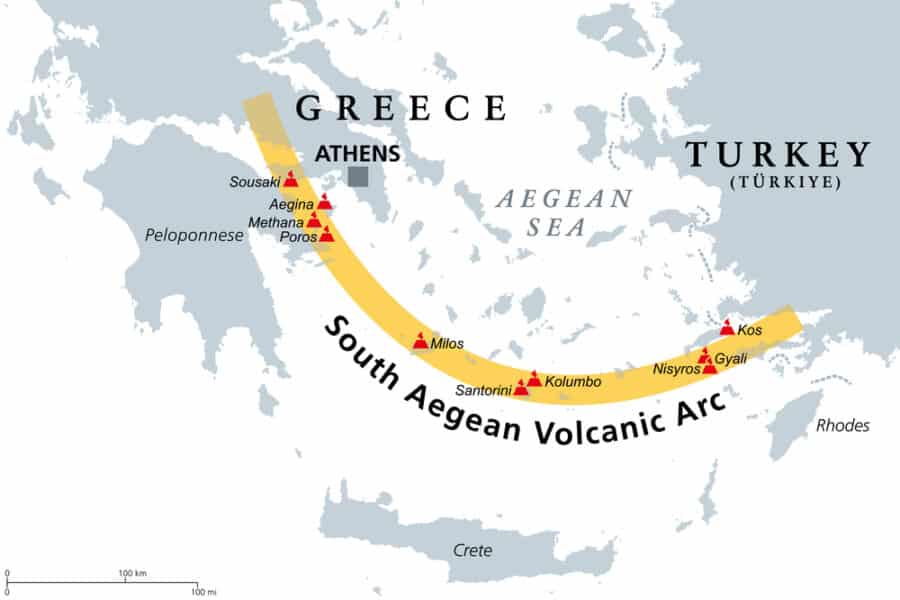 South Aegean Volcanic Arc map