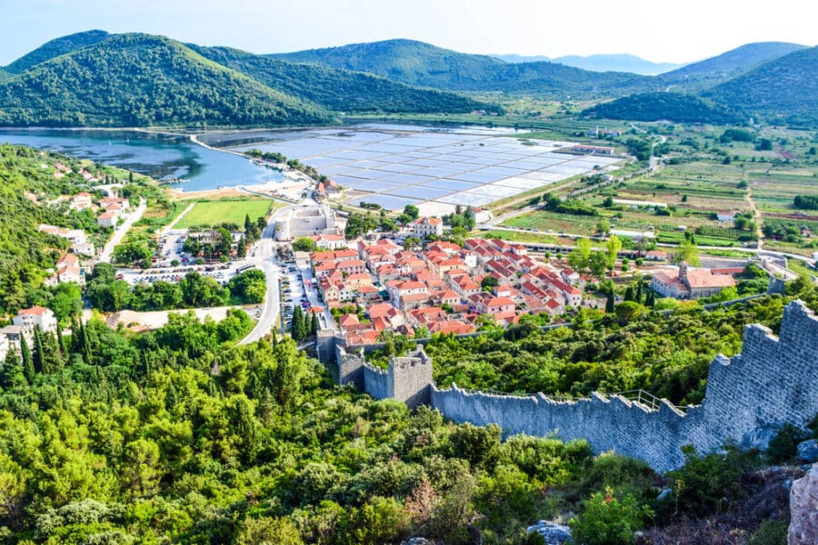 The oldest saltworks in Europe, Ston, Peljesac Peninsula, Croatia.