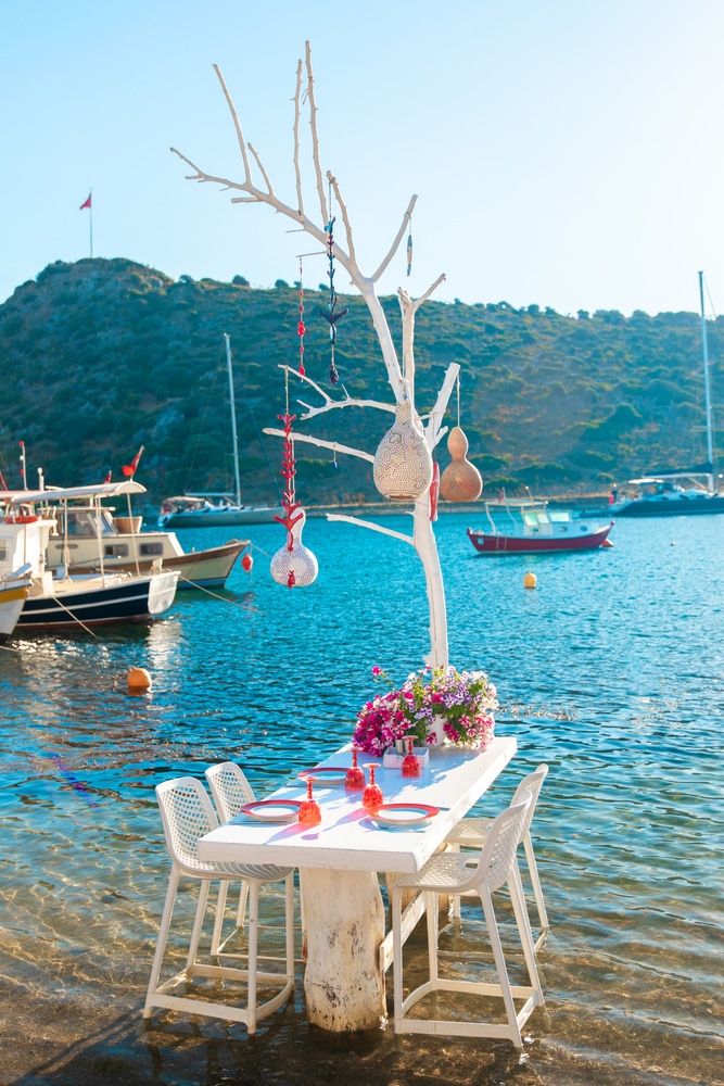 Beaches in Bodru Gumusluk, Bodrum Turkey